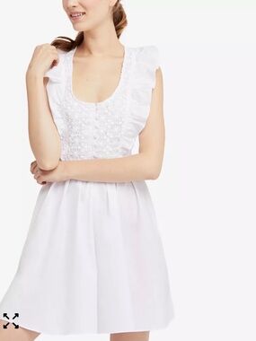 Free People Half Moon Cotton Mini Dress Large